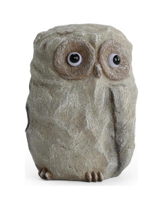 Escultura de Búho de Resina Solar Impermeable para Jardín 2