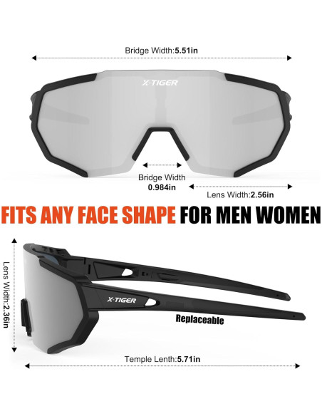 Gafas de Sol X-TIGER Polarizadas 5 Lentes Intercambiables Gafas de Sol X-TIGER Polarizadas 5 Lentes Intercambiables