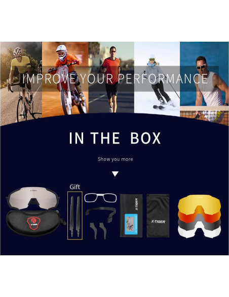 Gafas de Sol X-TIGER Polarizadas 5 Lentes Intercambiables Gafas de Sol X-TIGER Polarizadas 5 Lentes Intercambiables