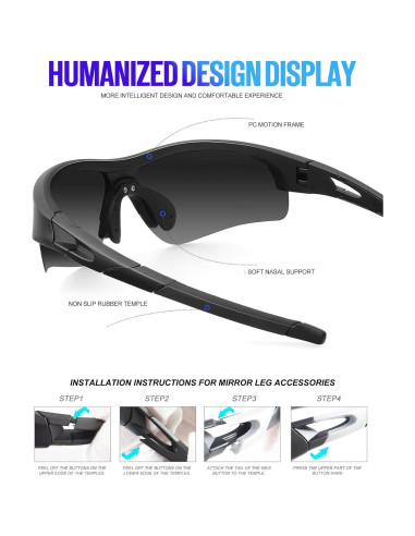 Gafas de sol KALIYADI polarizadas 3 en 1 para hombres y mujeres