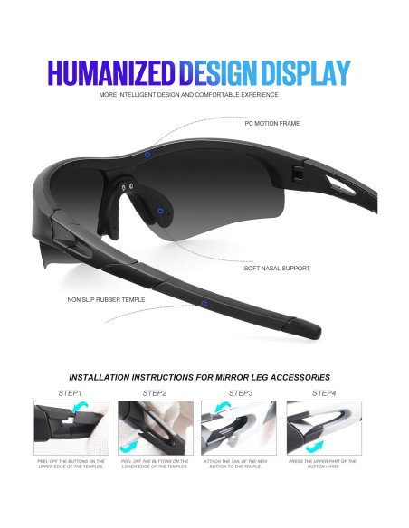 Gafas de sol KALIYADI polarizadas 3 en 1 para hombres y mujeres