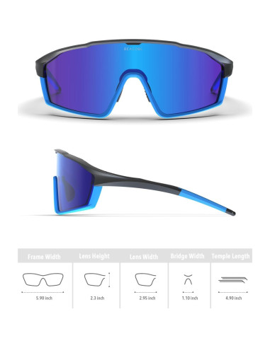Gafas de Ciclismo BEACOOL Polarizadas UV400 para Adultos