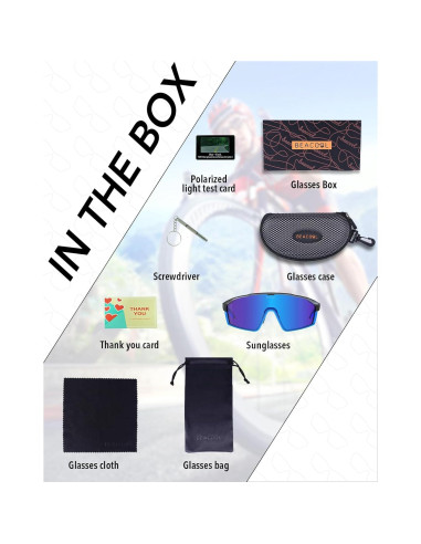 Gafas de Ciclismo BEACOOL Polarizadas UV400 para Adultos