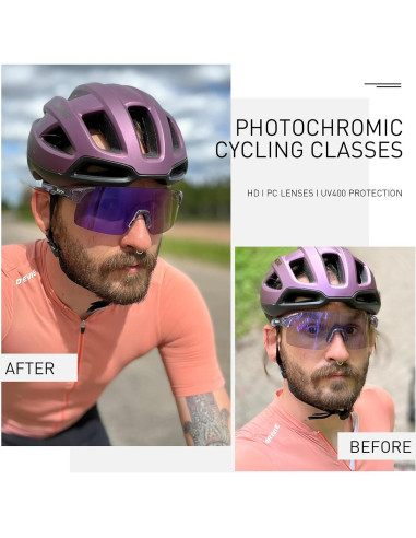 Gafas de Ciclismo SCVCN Fotocromáticas UV400 Sin Marco