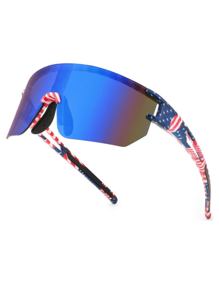 Gafas de Ciclismo WANWAN UV400 Lentes Espejados Azul