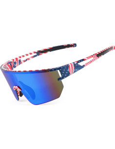 Gafas de Ciclismo WANWAN UV400 Lentes Espejados Azul 2