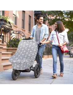 Cubierta de Lactancia Yoofoss Gris - Funda para Cochecito y Asiento 2