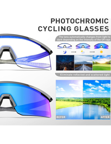 Gafas de Ciclismo SCVCN S120 Fotoquímicas UV400 TR90