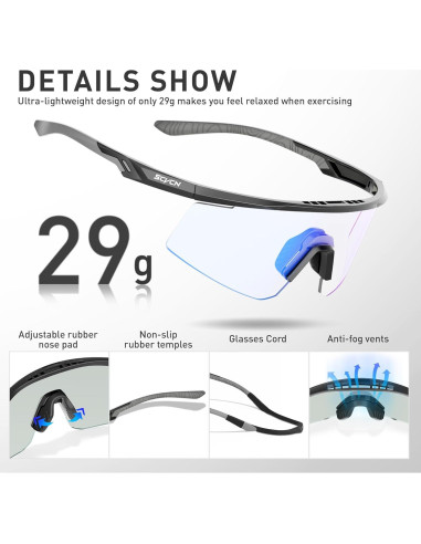 Gafas de Ciclismo SCVCN S120 Fotoquímicas UV400 TR90