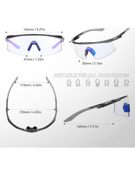 Gafas de Ciclismo SCVCN S120 Fotoquímicas UV400 TR90