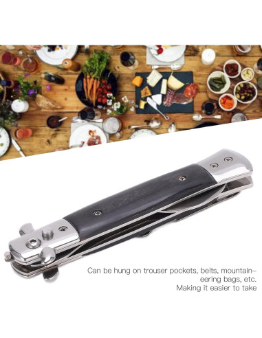 Cuchara Plegable de Acero Inoxidable JOROBURO con Mango de Madera