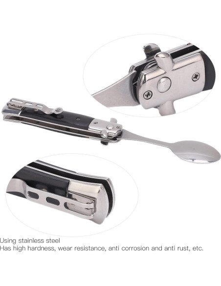 Cuchara Plegable de Acero Inoxidable JOROBURO con Mango de Madera