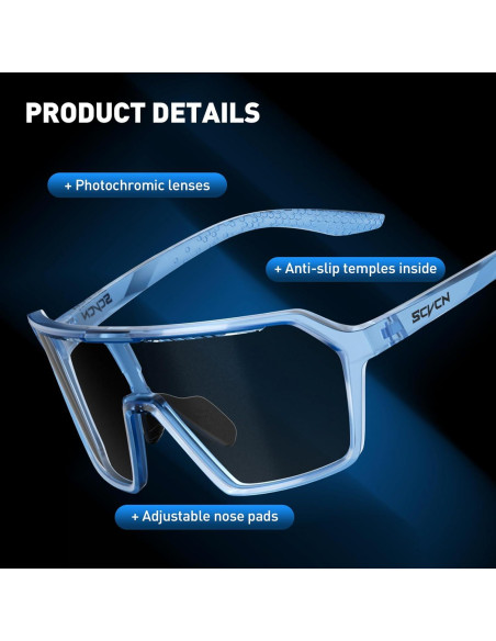 Gafas de Ciclismo SCVCN Fotoquímicas UV400 Ajustables