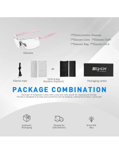 Gafas de sol fotocromáticas SCVCN UV400 unisex deportivas