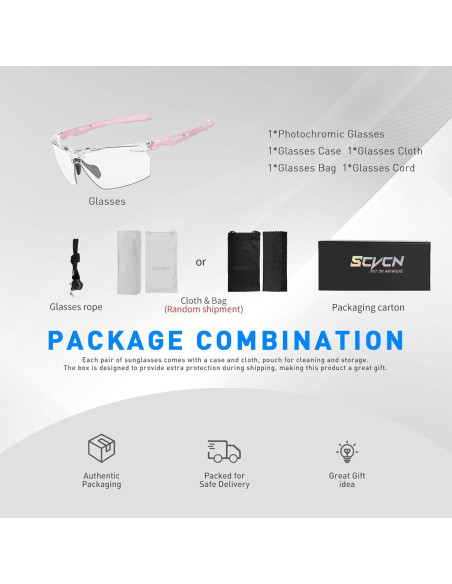 Gafas de sol fotocromáticas SCVCN UV400 unisex deportivas