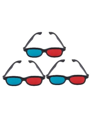 3 Pcs Gafas 3D Rojas y Azules Xinjincang Universales