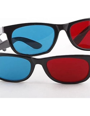 3 Pcs Gafas 3D Rojas y Azules Xinjincang Universales