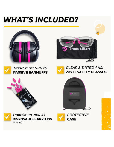 TradeSmart Combo Protección Auditiva y Gafas Tiro NRR 38