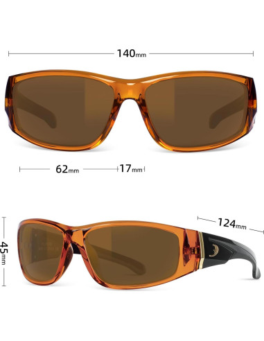 Gafas de sol BNUS polarizadas con lente de vidrio - Marrón