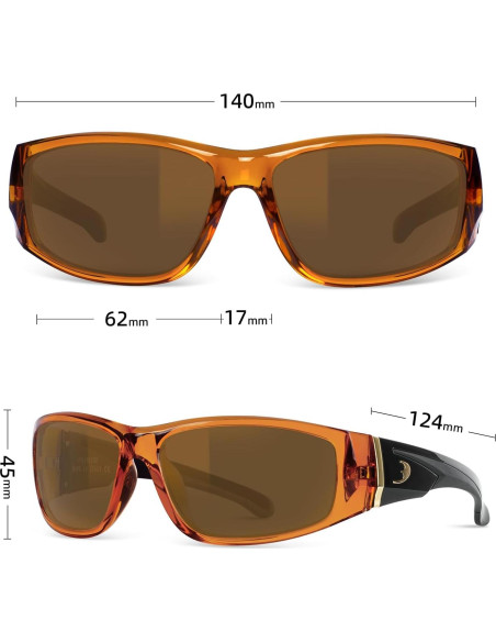 Gafas de sol BNUS polarizadas con lente de vidrio - Marrón