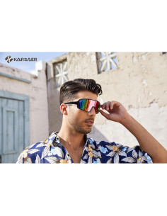 Gafas de sol Karsaer Unisex deportivas con lentes espejo 2