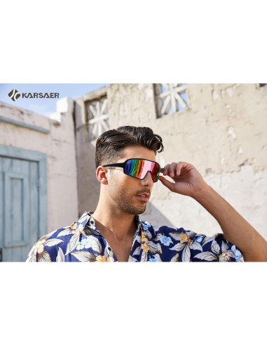 Gafas de sol Karsaer Unisex deportivas con lentes espejo