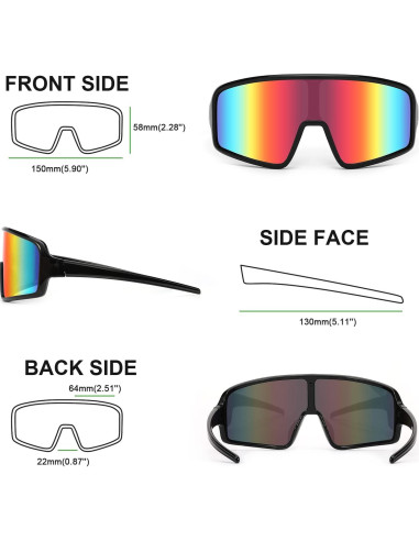 Gafas de sol Karsaer Unisex deportivas con lentes espejo