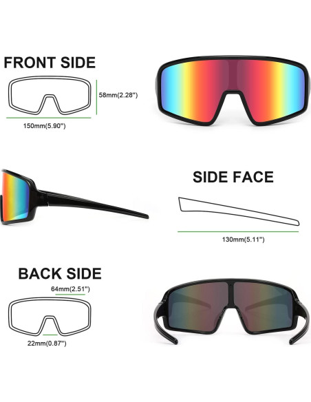 Gafas de sol Karsaer Unisex deportivas con lentes espejo