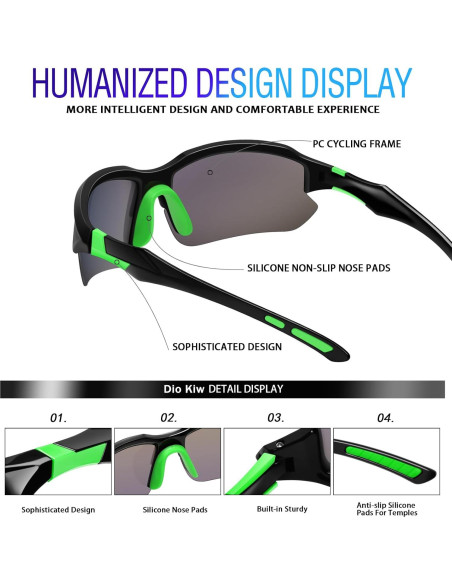 Gafas de sol deportivas DioKiw 3pack protección UV