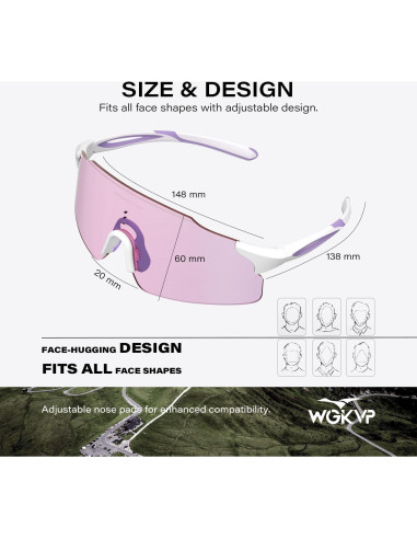 Gafas de Correr WGKVP Yd-010 Fotoquímicas UV400 Antivaho