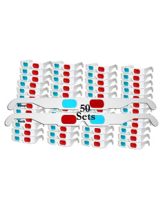 Gafas 3D Anaglifo ZiYan - 50 Pares Cartón Rojas y Cian