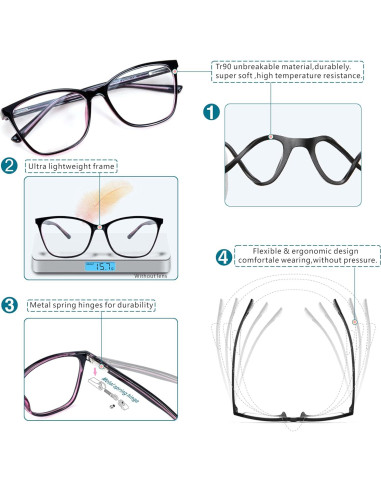 Gafas de Distancia Lovispecs Cat Eye - Miopía - Negro/Rojo