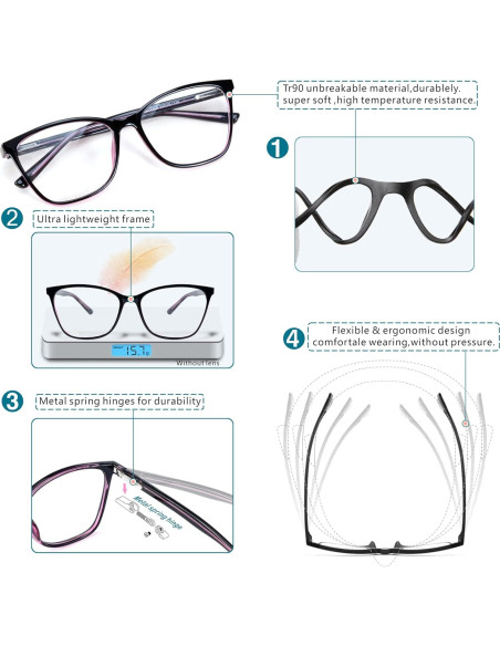 Gafas de Distancia Lovispecs Cat Eye - Miopía - Negro/Rojo