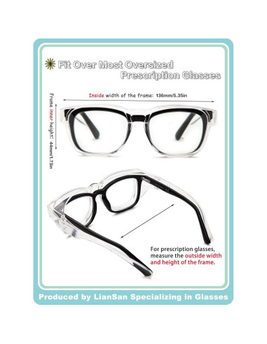 Gafas de Seguridad LianSan Antivaho para Lentes Graduadas