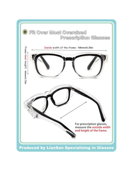 Gafas de Seguridad LianSan Antivaho para Lentes Graduadas
