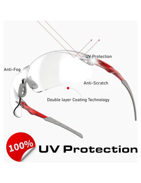 Gafas de Seguridad Impactables Impactable UV Anti-Niebla