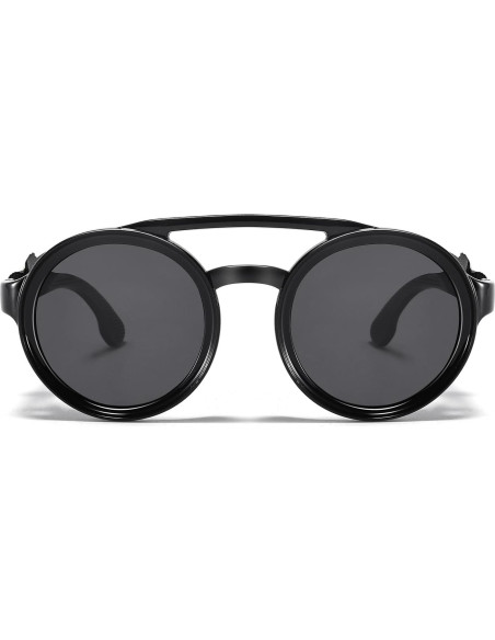 Gafas de sol steampunk polarizadas con escudo de cuero