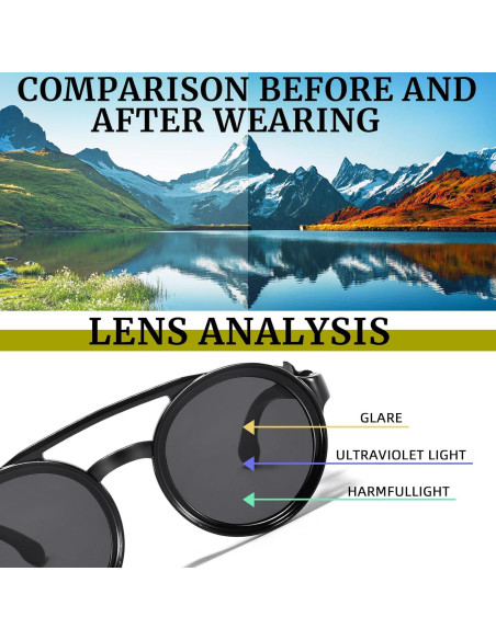 Gafas de sol steampunk polarizadas con escudo de cuero