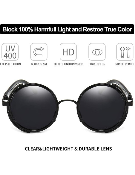 Gafas de Sol Steampunk Dollger Redondas UV400 con Marco Metal Gafas de Sol Steampunk Dollger Redondas UV400 con Marco Metal
