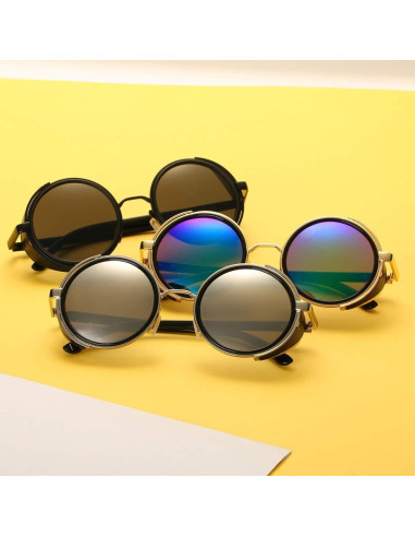 Gafas de Sol Steampunk Dollger Redondas UV400 con Marco Metal