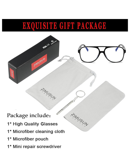 Gafas Aviador ZIMUSUN Anti Luz Azul Unisex 57mm