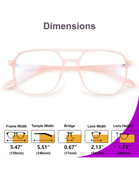 Gafas VISOONE Marion Bloqueo Luz Azul Unisex Rosa Gafas VISOONE Marion Bloqueo Luz Azul Unisex Rosa