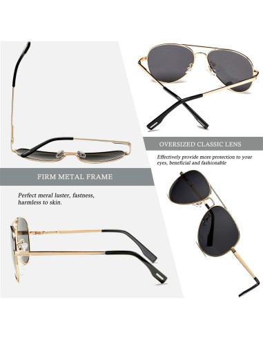 Gafas de sol aviador polarizadas HJSTES 58mm UV 100%