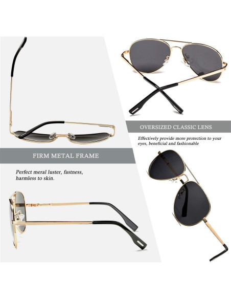 Gafas de sol aviador polarizadas HJSTES 58mm UV 100%