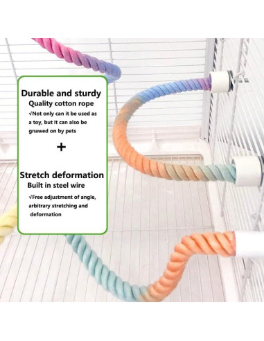 Perchas de Cuerda para Aves XINGLE 3 Pcs 33.4 y 77.5 cm