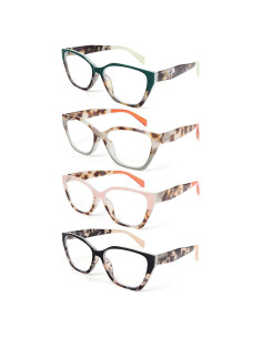 Gafas de Lectura Cat Eye DXYXYO 4 Paquetes Floral 3.5x