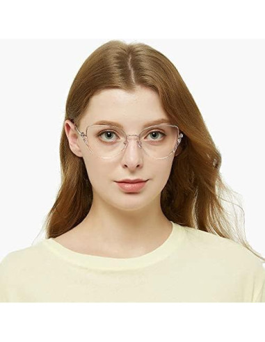 Gafas de Luz Azul GUDVUE Estilo Gato Rosa Dorado UV400