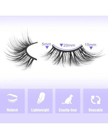 Pestañas Postizas Half Lashes ALICE 3D Naturales 7 Pares Pestañas Postizas Half Lashes ALICE 3D Naturales 7 Pares