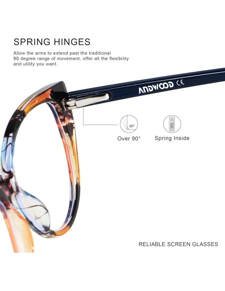 Gafas bloqueadoras luz azul ANDWOOD ojo de gato UV400