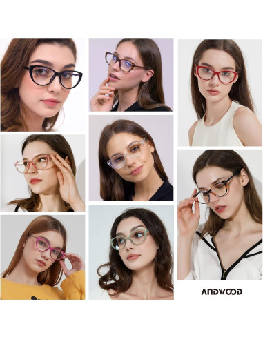 Gafas bloqueadoras luz azul ANDWOOD ojo de gato UV400